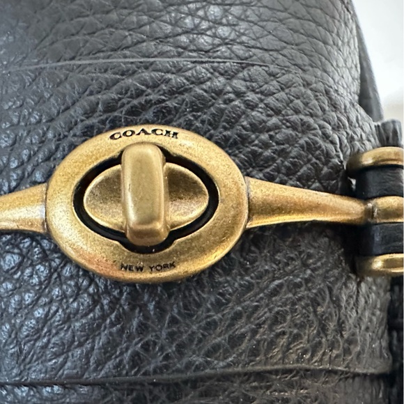 Coach Crosby Turnlock Driver Black Pebbled Leather Shoe Women's Size 9.5B G2672 - Picture 6 of 14